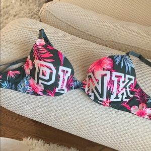 PINK Victoria’s Secret Palm Floral T-Shirt Bra